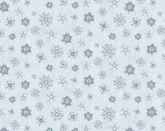 Woodland Frost Light Blue Snowflakes Fabric Yardage, Susan Winget, Wilmington Prints, Cotton Quilt Fabric, Winter Fabric