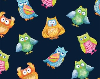 Wee Ones Black Owls Fabric Yardage, Oasis Fabrics Collection, Oasis Fabrics, Cotton Quilt Fabric, Owl Fabric