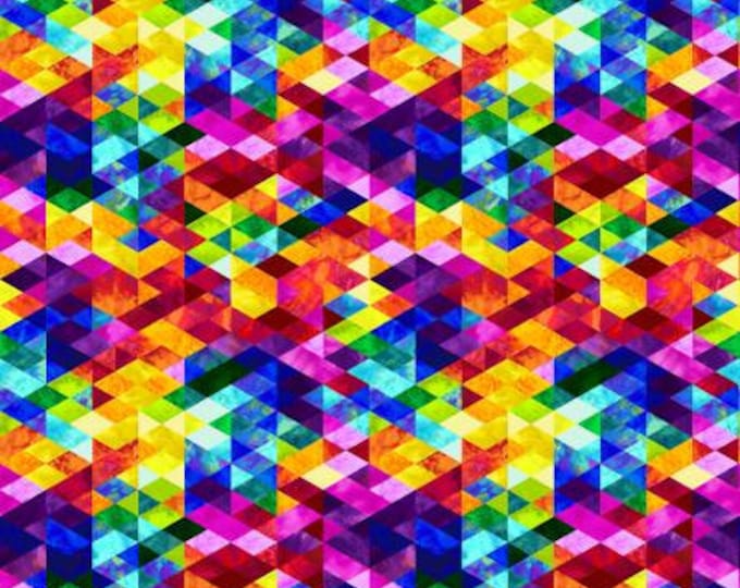 Geofetti Royal Dimensional Planes Fabric Yardage, Art Loft, Studio E, Cotton Quilt Fabric, Geometric Fabric