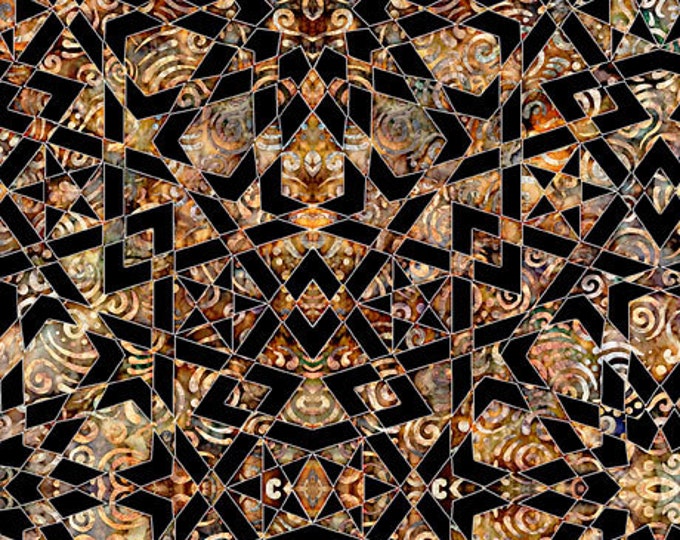 Paradox Mandalas Black Fabric Yardage, Dan Morris, Quilting Treasures, Cotton Quilting Fabric, Abstract Fabric