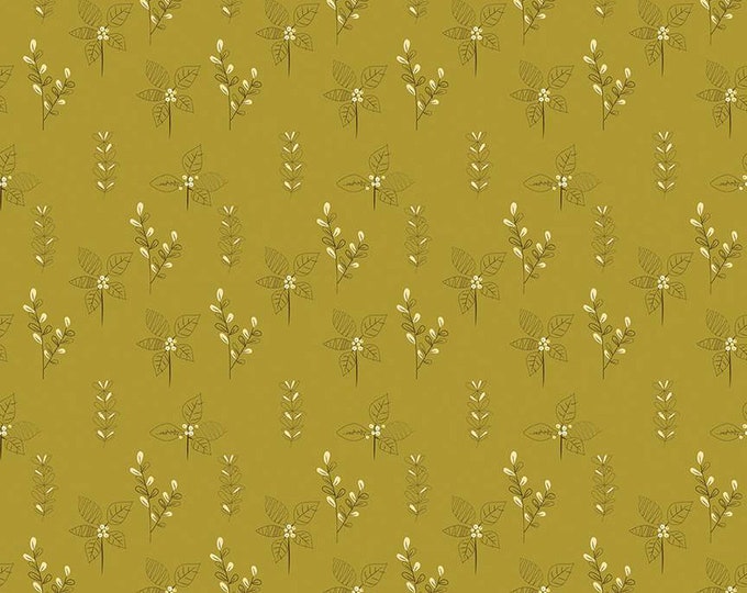 Fall's in Town Drawing Green Fabric Yardage, Sandy Gervais, Riley Blake Designs, Cotton Quilt Fabric