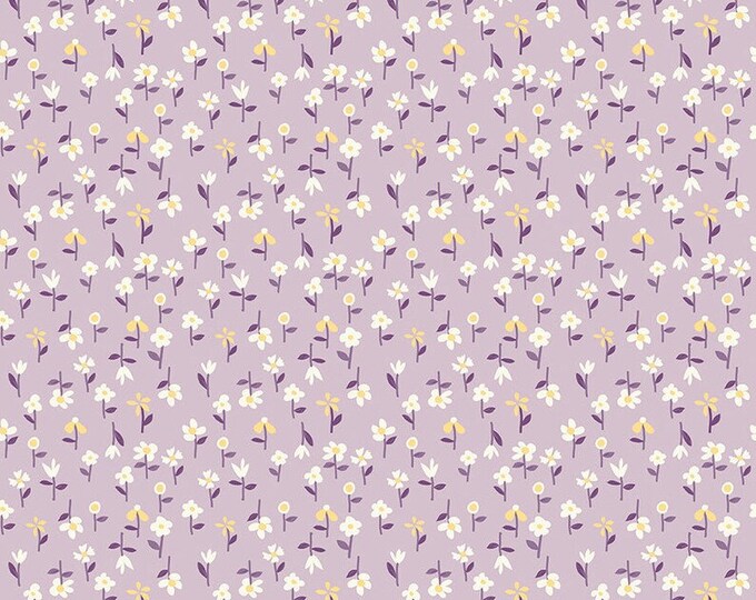 Hello Spring Floral Lilac Fabric Yardage, Gracey Larson, Riley Blake Designs, Cotton Quilt Fabric, Floral Fabric