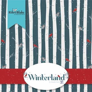 Winterland Fat Quarter Bundle, 21 Pieces, Amanda Castor, Riley Blake Designs, Precut Cotton Quilting Fabric, Winter Fabric