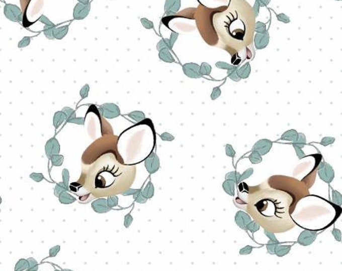 Disney Bambi Badge Quilting Fabric, Springs Creative Disney Bambi Collection, Bambi Fabric, Baby Fabric