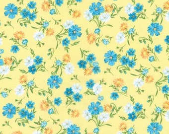 FLH-20289-130 Wildflowers Flowers Sunshine Fabric Yardage, Debbie Beaves, Robert Kaufman, Cotton Quilt Fabric, Floral Fabric