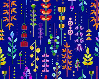 Geofetti Royal Multi Geo Garden Fabric Yardage, Art Loft, Studio E, Cotton Quilt Fabric, Geometric Fabric