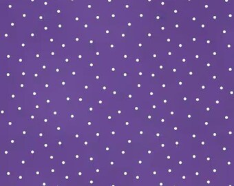 Beautiful Basics Iris Purple Scatter Dot Fabric Yardage, Maywood Studio, Cotton Quilt Fabric, Polka Dot Fabric