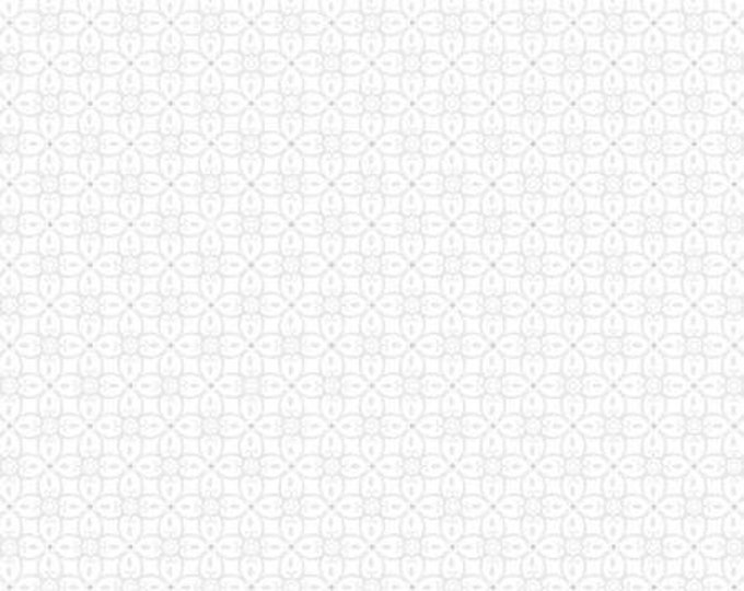 Remnant 1-1/4 Yards First Frost White Diamonds Pearl Cotton Quilting Fabric, Floral Fabric, Winter Fabric, Amanda Murphy, Contempo Studio.
