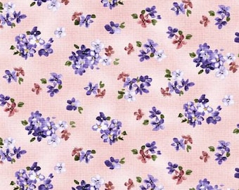 Fragrant Roses Pink Violet Sachet Fabric Yardage, Michael Miller, MMF Collection, Cotton Quilting Fabric, Floral Fabric