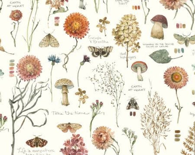 Season's Study Cream Large All Over Fabric Yardage, Wilmington Prints, Cotton Quilt Fabric, Floral Fabric