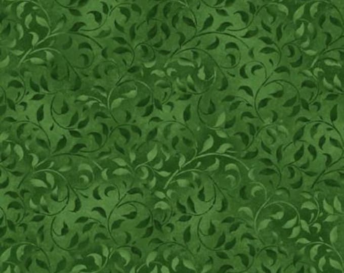 Essentials Basics Emerald Green Climbing Vine Fabric Yardage, Essentials Basics, Wilmington Prints, Cotton Quilt Fabric