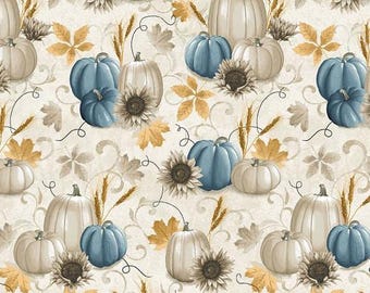 Autumn Vibes Multi Motif Allover Fabric Yardage, Running Wild Art Studio, Blank Quilting, Cotton Quilt Fabric, Autumn Fabric