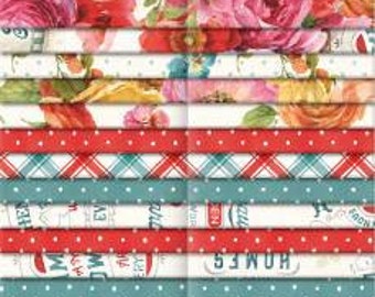 Roots of Love 2-1/2 Inch Strips Jelly Roll, 40 Pieces, Lisa Audit , Wilmington Prints, Cotton Quilt Fabric, Floral Fabric