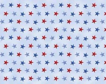 Faith, Family, Freedom Stars of Freedom Light Blue Fabric Yardage, Nicole DeCamp, Benartex, Cotton Quilt Fabric, Patriotic Fabric
