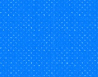Essentials Basics Bright Blue Dotsy Cotton Quilting Fabric, Polka Dot Fabric, Wilmington Prints Essentials.