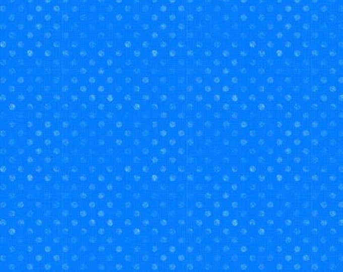 Essentials Basics Bright Blue Dotsy Cotton Quilting Fabric, Polka Dot Fabric, Wilmington Prints Essentials.
