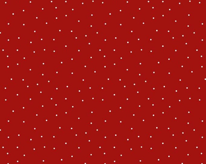 Essentials Basics Tomato/White Pindots Fabric Yardage, Wilmington Prints, Cotton Quilting Fabric