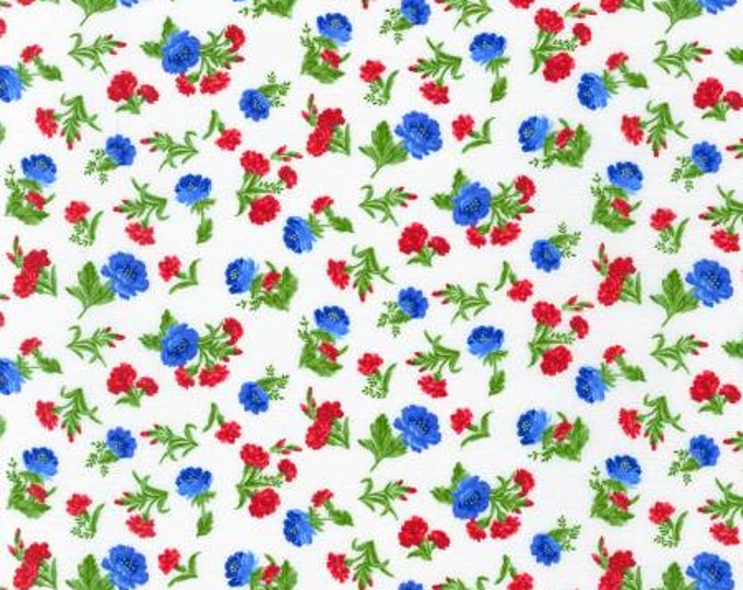 Remnant 1-Yard Flowerhouse Jubilee Buds Natural Fabric Yardage, Debbie Beaves, Robert Kaufman, Cotton Quilt Fabric, Floral Fabric