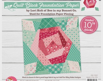 Paper Roses Quilt Paper, 10" x 10", 42 Pieces, Lori Holt, Riley Blake Designs, Quilt Template