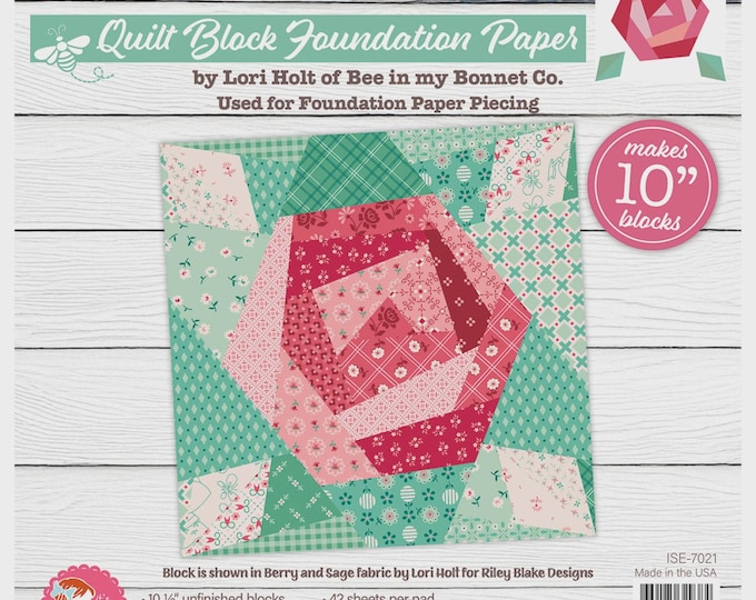 Paper Roses Quilt Paper, 10" x 10", 42 Pieces, Lori Holt, Riley Blake Designs, Quilt Template
