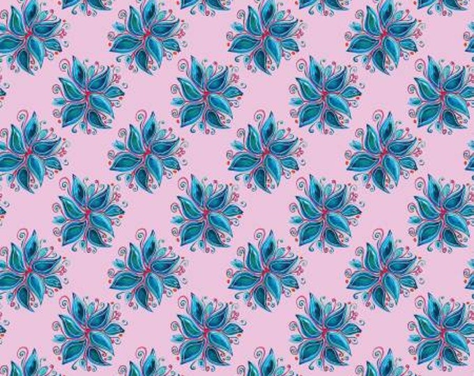 Fantasy Garden Pink Flora Fabric Yardage, Anna Nyman, Contempo Studio, Cotton Quilt Fabric, Floral Fabric