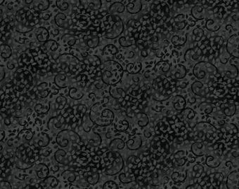 Essentials Basics Black Scroll Cotton Quilting Fabric, Floral Fabric, Wilmington Prints Essentials