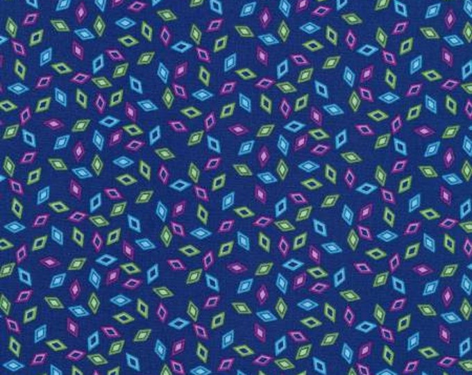 FLH-20294-9 Wildflowers Geometric Navy Fabric Yardage, Debbie Beaves, Robert Kaufman, Cotton Quilt Fabric, Floral Fabric