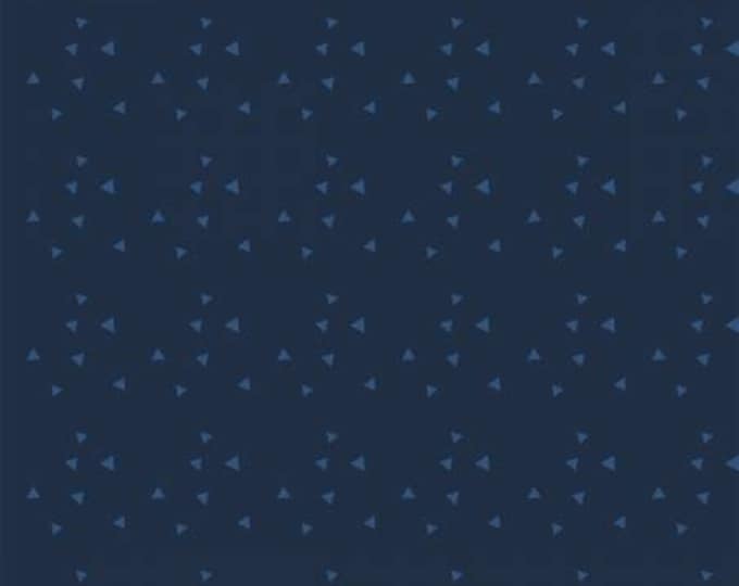 Remnant 1-Yard Essentials Basics Navy on Navy Tossed Triangles Fabric Yardage, Essentials Basics, Wilmington Prints, Cotton Quilt Fabric