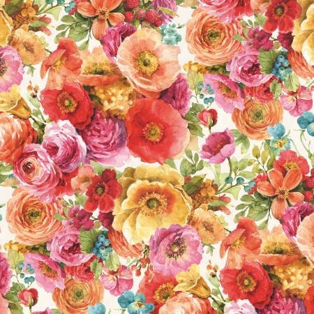 40 5 Quilting Fabric Squares BEAUTIFUL ASIAN FLORAL – Material