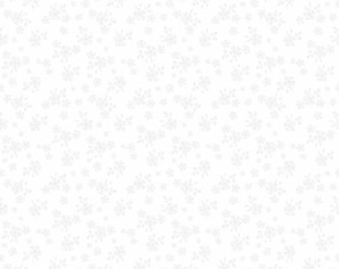 Calico Tone on Tone White Fabric Yardage, Riley Blake Designs, Cotton Quilting Fabric, Floral Fabrics