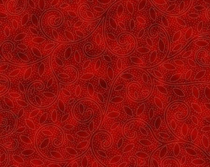 Fall for Autumn Cherry with Gold Metallic Fabric Yardage, Hoffman Fabrics, Cotton Quilt Fabric
