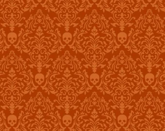 Spooky Night Orange Spooky Small Damask, Fabric Yardage, Grace Popp, Studio E, Cotton Quilt Fabric, Halloween Fabric
