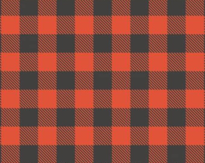 Remnant 1/4-Yards Reindeer Lodge Red Buffalo Plaid, Camelot Fabrics, Cotton Quilting Fabric, Christmas Fabric