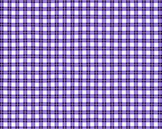 Remnant 1/2-Yard Elizabeth Noble Purple Cotton Quilting Fabric,  RKF Collection, Robert Kaufman, Plaid Fabric