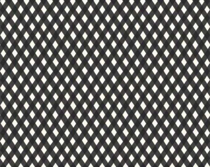 Honey Bee Plaid Black Fabric Yardage, My Mind's Eye Collection, Riley Blake Designs, Cotton Quilt Fabric