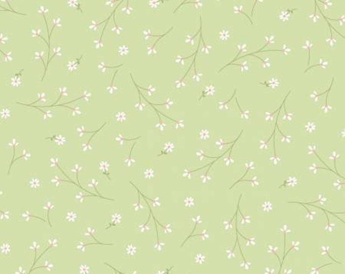 Pretty Petals Green Fabric Yardage, Kimberbell Designs, Maywood Studio, Cotton Quilt Fabric, Floral Fabric