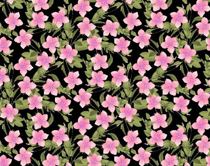 In Bloom Small Pink Floral Fabric Yardage, Nancy Mink, Wilmington Prints,  Cotton Quilt Fabric, Floral Fabric