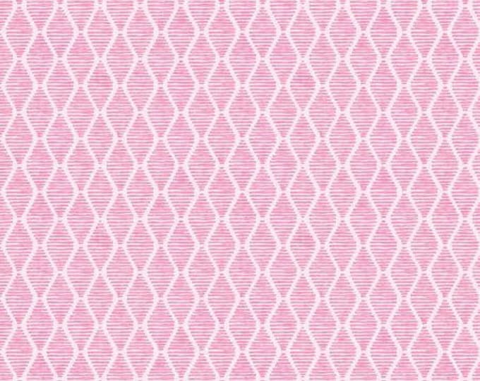 Fruitful Pleasures Diamonds Pink Cotton Quilting Fabric, Mask Fabric, Geometric Fabric, Lila Tueller, Riley Blake Designs.
