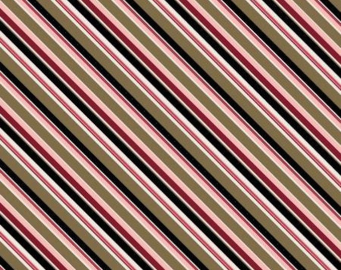 Rosewood Lane Black Diagonal Stripe Fabric Yardage, Lisa Audit, Wilmington Prints, Cotton Quilt Fabric, Stripe Fabric