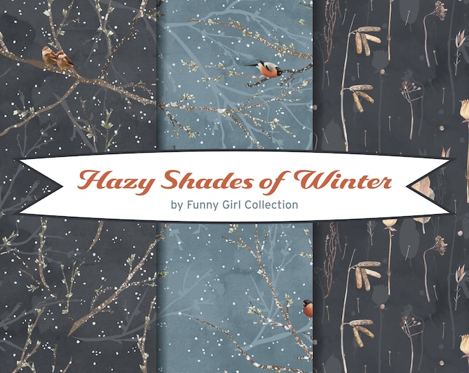 Hazy Shade of Winter Fabric Yardage, Funny Girl Collection, Studio E, Cotton Quilt Fabric