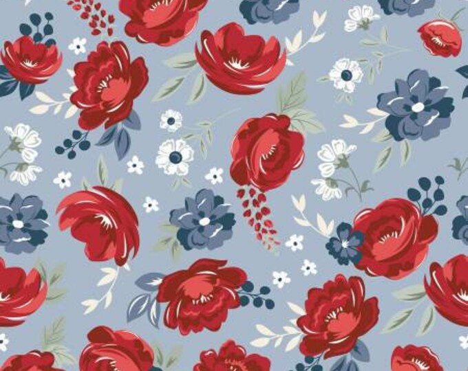 Remnant 3/4-Yard American Dream Main Dusk Fabric Yardage, Dani Mogstad, Riley Blake Designs, Cotton Quilting Fabric, Floral Fabric