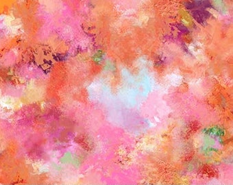 Remnant 1-Yard September Morning Multi Color Texture Pink Cotton Quilting Fabric, Deborah Edwards, Northcott Fabrics