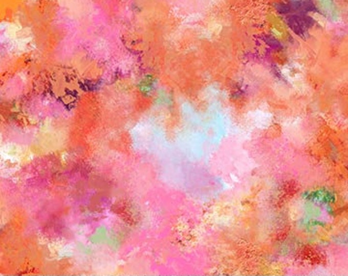 Remnant 1-Yard September Morning Multi Color Texture Pink Cotton Quilting Fabric, Deborah Edwards, Northcott Fabrics