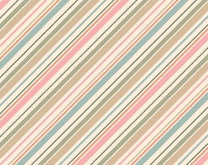 Blessed by Nature Multi Diagonal Stripe Fabric Yardage, Lisa Audit, Wilmington Prints, Cotton Quilt Fabric, Stripe Fabric