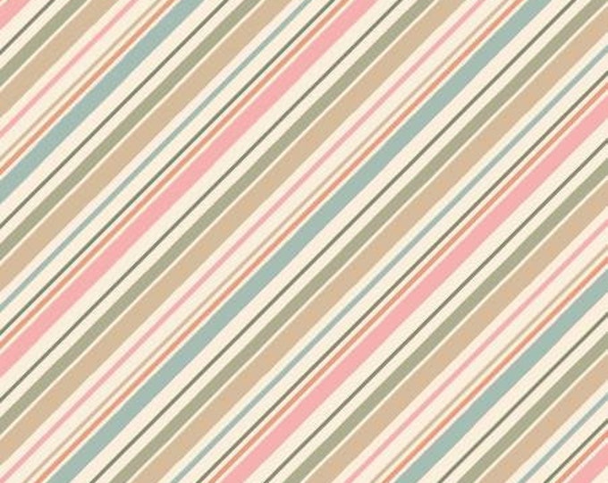 Blessed by Nature Multi Diagonal Stripe Fabric Yardage, Lisa Audit, Wilmington Prints, Cotton Quilt Fabric, Stripe Fabric