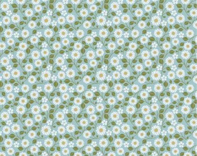 Farm Girls Unite Blue Hippie Chick Fabric Yardage, Poppie Cotton, Cotton Quilt Fabric, Floral Fabric