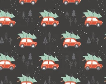 Christmas Fabric, Reindeer Lodge Charcoal Rustic Holiday, Camelot Fabrics, Cotton Quilting Fabric.
