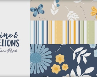 Sunshine & Dandelions 10-Inch Squares Layer Cake, Precut Cotton Fabric, 42 Pieces Traci Reed, Riley Blake Fabrics