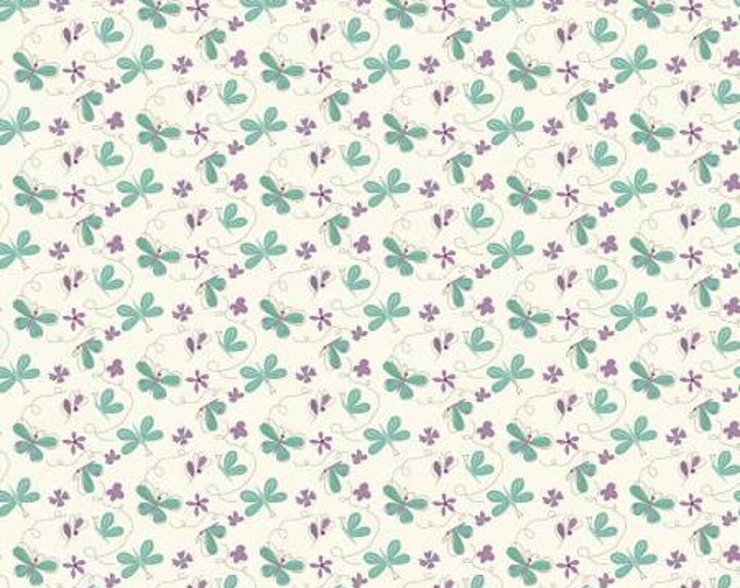 Hello Spring Butterflies Cream Fabric Yardage, Gracey Larson, Riley Blake Designs, Cotton Quilt Fabric, Butterfly Fabric