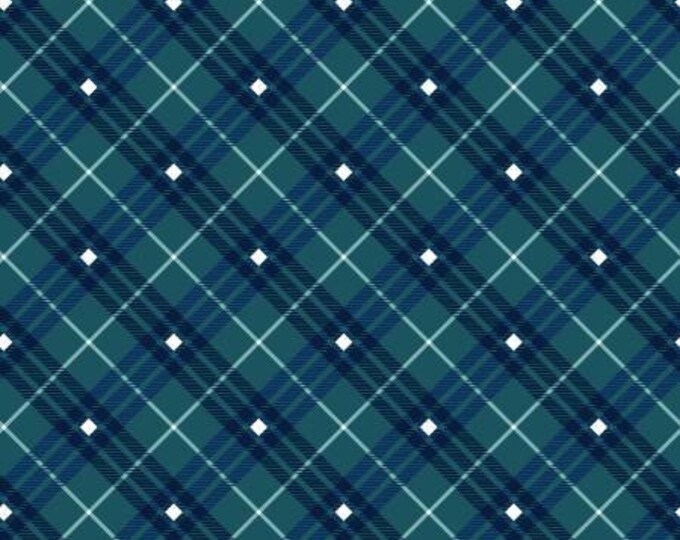 Bias Plaid Basics Navy Plaid Fabric Yardage, Leanne Anderson, Henry Glass, Cotton Quilt Fabric